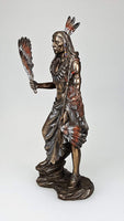 Pacific Giftware Indian Chief Holding Ceremonial Pipe Collectible Figurine 9 Inch Tall