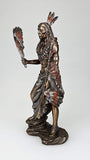 Pacific Giftware Indian Chief Holding Ceremonial Pipe Collectible Figurine 9 Inch Tall
