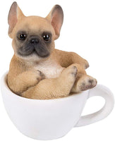 Pacific Giftware French Bulldog Puppy Adorable Mini Teacup Pet Pals Puppy Collectible Figurine 3.25 Inches