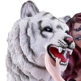Pacific Giftware Large Gentle Fairy with Beautiful Wings Embracing White Tiger Collectible 14 Inch Figurine