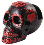 PTC 6.5 Inch Day of The Dead Themed Resin Business Card Holder, Black