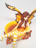 Pacific Giftware Amy Brown Autumn Comfort Cup Fairy Fantasy Art Figurine Collectible 4.75 inch