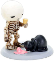 3.5 Inch Skeleton Bones Lucky with Cat Eating Pink Ice Cream