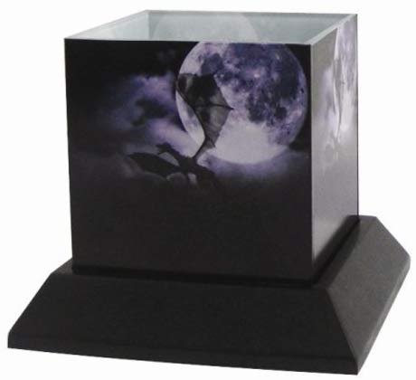 5 Inch The Voyage Silhouettes Square Candle Holder, Purple and Black