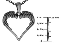 Masada Jewelry, Heart Wings Pendant Necklace