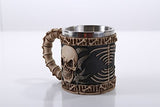Gothic Tribal Skull Tankard Coffee Beverage Mug Stainless Steel Insert