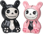 Furrybones Black and Pink Bunny Bun Bun Ceramic Salt N Pepper Shaker