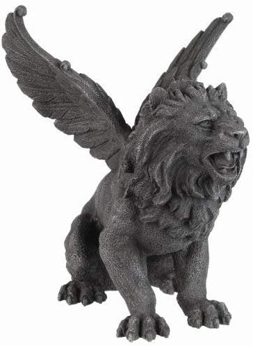 Winged Lion Gargoyle Statue Cold Cast Resin Figurine