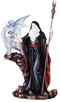 Pacific Giftware Great Wizard Magician with Companion Dragon Collectible Fantasy Figurine 10 inch