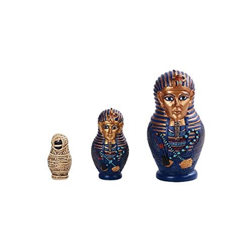 Pacific Giftware PT Egyptian King TUT Mummy Nesting Dolls Resin Collectible Figurine Set