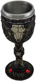 Goblets Southwest Bull Skull Brown And Gold Wine Goblet W/Stainless Steel Liner 3 X 7.75 X 3 Inches Brown
