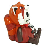SUMMIT COLLECTION Furrybones Reddington Signature Skeleton in Red Panda Costume Holding a Black and White Panda Doll