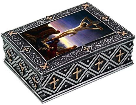 PTC 4.5 Inch Christ on The Crucifix Religious Jewelry/Trinket Box Figurine