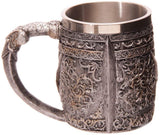 Medieval Time Helmet Viking Warrior Skull Head 11oz Stainless Steel Stern Tankard Drinking Mug for Beer, Coffee and Beverage