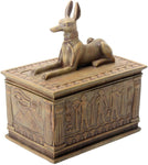 SUMMIT BY WHITE MOUNTAIN Sandstone Colored Anubis Box with Egyptian Detail Bottom Designs