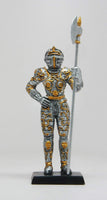 PTC 4 Inch Armored Medieval Knight with Spear Resin Statue Figurine