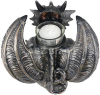 ABZ Brand Guardian Winged Red Eye Standing Dragon Gargoyle Candle Holder Statue Figurine Gothic Myth Fantasy Sculpture Decor