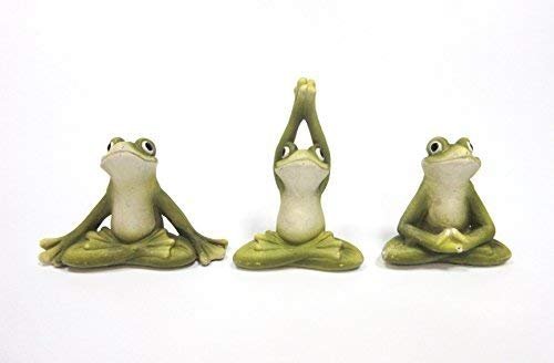 Pacific Giftware Zen Garden Inner Peace Yoga Frogs Set of 3 Figurine Collectible Sculpture Mini Garden Decor 2.5 inch Tall