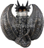 ABZ Brand Guardian Winged Red Eye Standing Dragon Gargoyle Candle Holder Statue Figurine Gothic Myth Fantasy Sculpture Decor