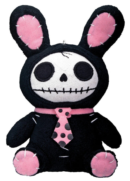 Bunny Furry Bones Plush Stuffed Animal Doll, Black and Pink Collectible