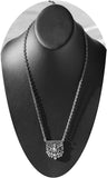 Masada Jewelry, USMC Logo with Skulls and Guns Pewter Pendant Necklace, Lead Free Alloy