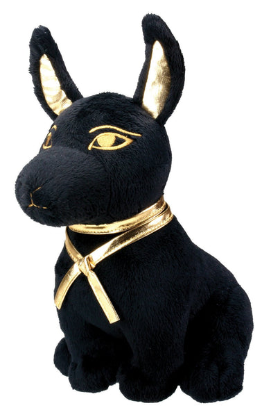 Black and Gold Ancient Egyptian Anubis Dog Puppy Plush Doll