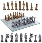 Romans Vs Egyptians Chess Set With Glass Board Set