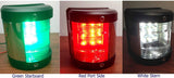 MARINE BOAT GREEN STARBOARD, RED PORT SIDE & STERN LED NAVIGATION LIGHT 3PC SET