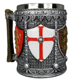 Medieval English Crest Tankard Mug 20 oz Coffee Stainless Steal Insert Stein