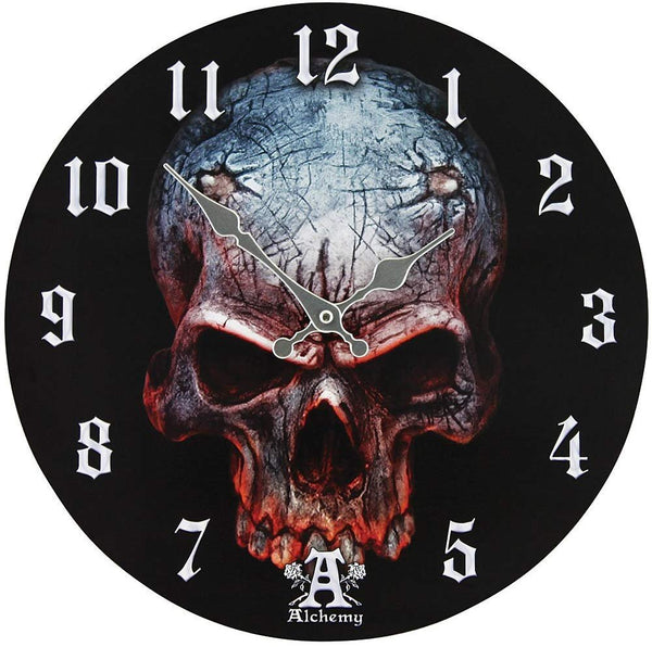 Alchemy Birth of a Demon Clock Skull Horn Holes Devil Gothic Unique Wall Clock