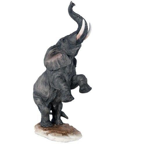 African Elephant Trumpeting Endangered Wildlife Collectible Figurine Statue...