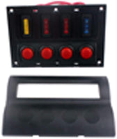 12V 4 Gang LED Indicator Boat Rocker Switch Panel Circuit Breaker Auto Fuses