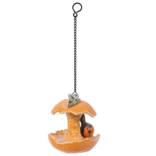 Pacific Giftware Orange Fruit Finch Garden Hanging Bird Feeder Statue Home Decor