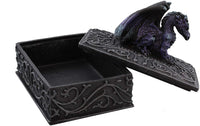 Black/purple Dragon Trinket Box - Scrolly Design