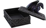 Black/purple Dragon Trinket Box - Scrolly Design