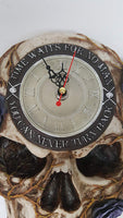 Skull Bone Wall Clock Time Waits For No Man Gothic Wall Art