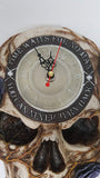 Skull Bone Wall Clock Time Waits For No Man Gothic Wall Art