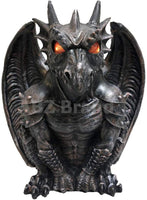 ABZ Brand Guardian Winged Red Eye Standing Dragon Gargoyle Candle Holder Statue Figurine Gothic Myth Fantasy Sculpture Decor
