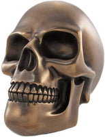 PTC 5.38 Inch Polished Bronze Finish Skeleton Skull Statue Figurine