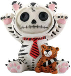 SUMMIT COLLECTION Furrybones White Tigrrr Signature Skeleton in White Tiger Costume with Small Bengal Tiger Doll.