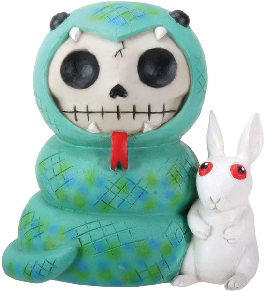 SUMMIT COLLECTION Furrybones Ssstevie Signature Skeleton in Snake Costume with White Rabbit
