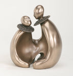 Sitting Maasai Mother and Daughter Collectible Figurine
