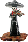 Skeleton Skull Black Mariachi Band Violin Figurine Collectible