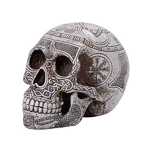 Pacific Giftware PT Viking Skull Resin Figurine Tabletop Statue