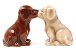 Blonde and Chocolate Labrador Pups Ceramic Magnetic Salt & Pepper Shakers