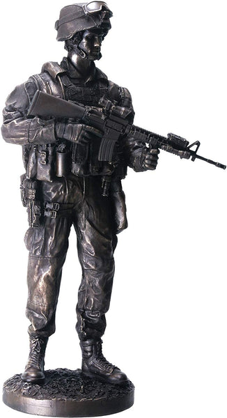 YTC Rifleman 13.5" Bronzed Resin Military Statue #8089 Modern Era Rifleman M16