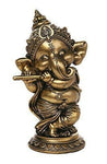 Ganesha The Hindu Elephant Deity Playing Flute Ganesh Figurine Sculpture 6 Inch
