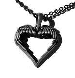 Masada Jewelry, Heart Wings Pendant Necklace