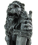 Roaring Lion Gargoyle W/ Sword Statue Figure