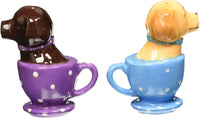 Pacific Trading Labrador Retriever Teacup Magnetic Salt & Pepper Shakers They Kiss! Attractives, 3 1/2'' Tall